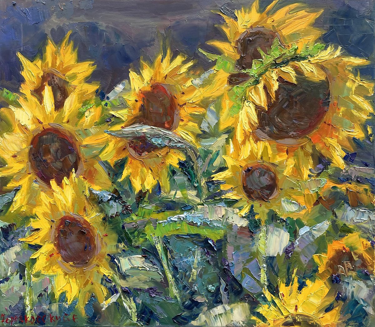 Sunflowers By Evgeny Chernyakovsky, 27 X 24, Artwork For Sale On Artfinder