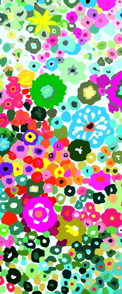 Flower garden (Jardín de flores) (pop art, floral) by Alejos