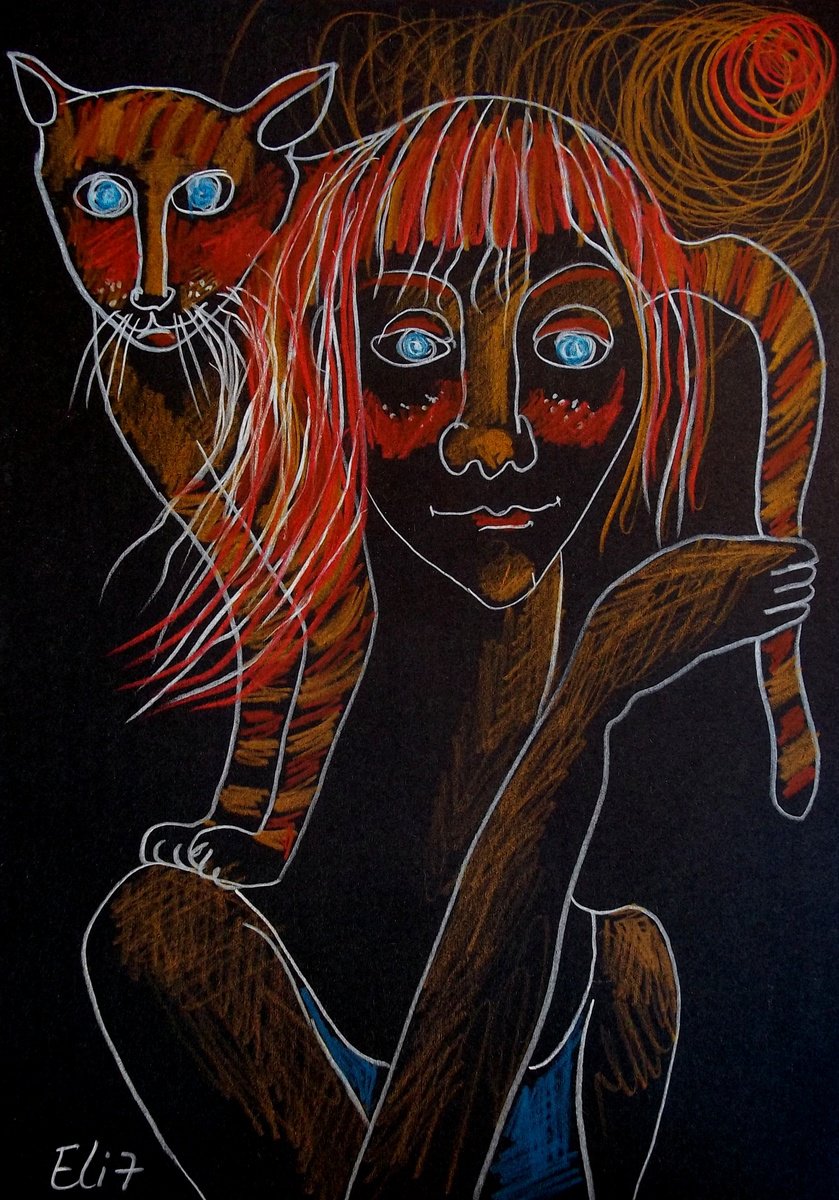 Expressive Pencil Drawing , Giddy Headed By Elisheva Nesis, 9 X 13, Artwork For Sale On Artfinder