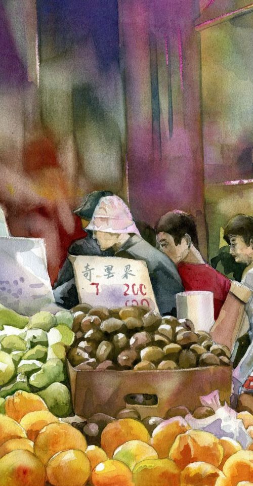 Shopping for Oranges for the Chinese New Year by Alfred  Ng