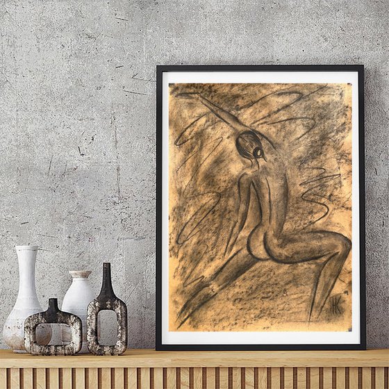 Nude Yoga Girl Original Art