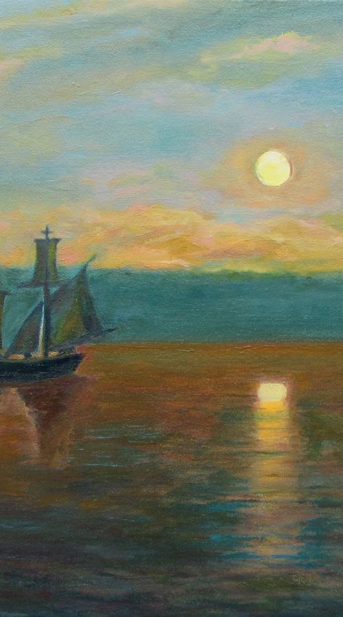 Ship by the Light of the Setting Sun by Katia Ricci