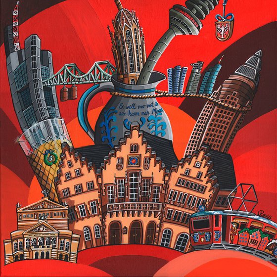 Frankfurt Landmarks (Bembel Red 1)