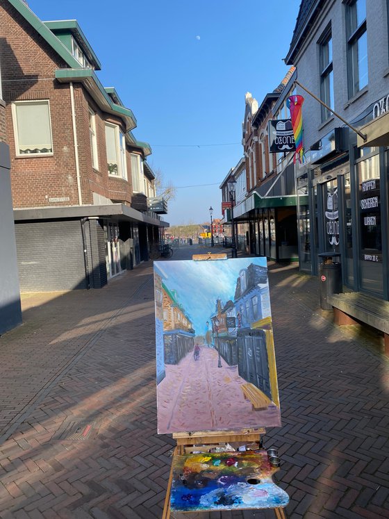 Old street in Dutch town