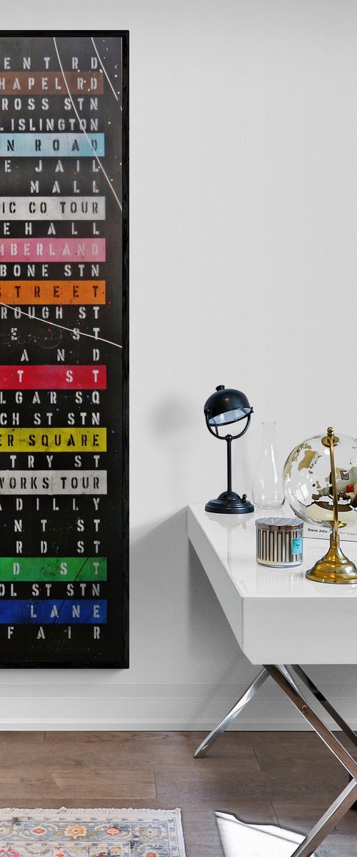 On Mayfair 160cm x 60cm Textured Urban Pop Art by Franko