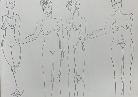 Sketch female figures life study no.2