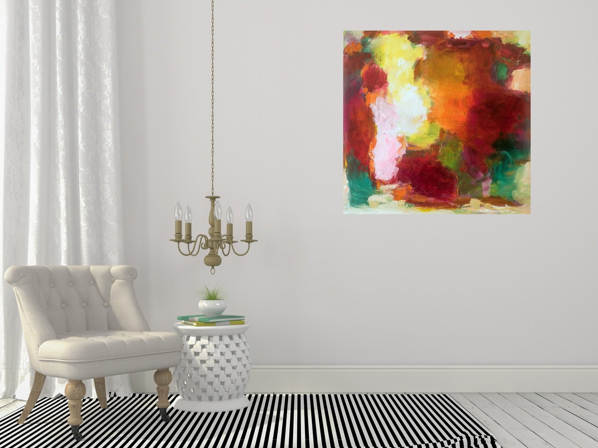 Abstract Acrylic Painting By Davina Nicholas, 24 X 24, Earthly Values, Original Artwork