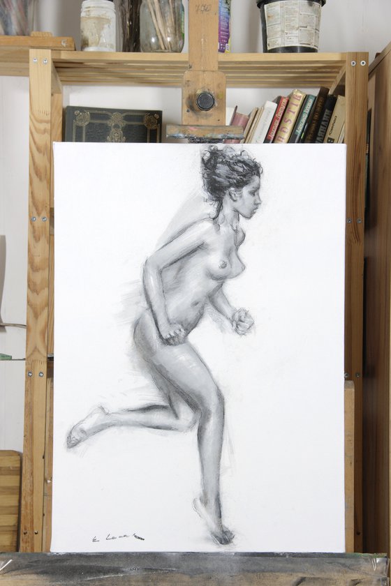 Charcoal drawing on paper "Nude"