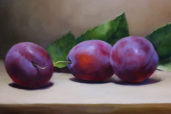 "Still life with plums"