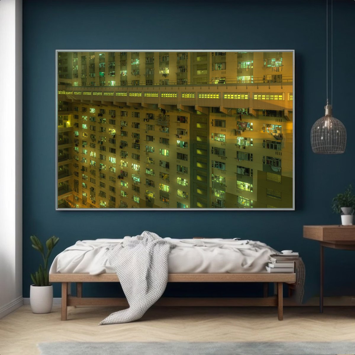 Geometric Cityscapes Photograph By Serge Horta, 71 X 47", Vertical Lives, Original Artwork