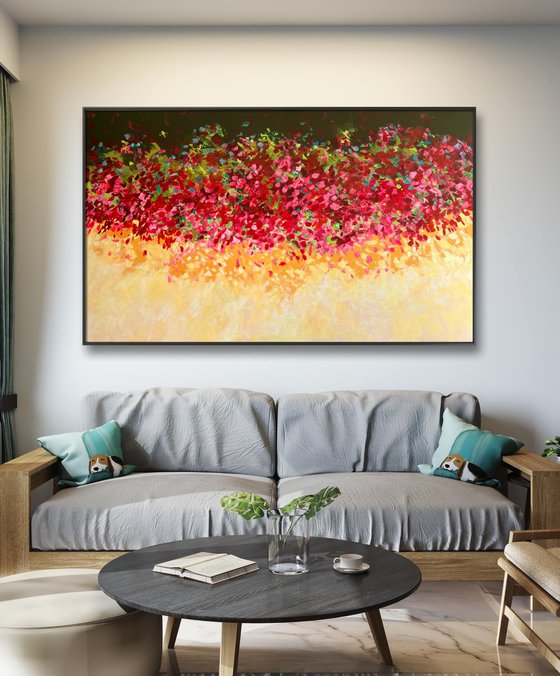 Love Delights! Pink and Yellow abstract! Bougainvillea art