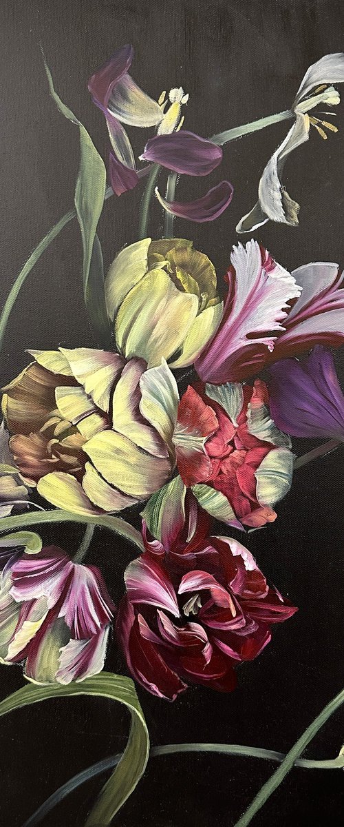 Scattered tulips by Alexandra Ozerova