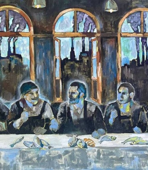 THE MASONS ARE DINING by Tanya Brodskaia