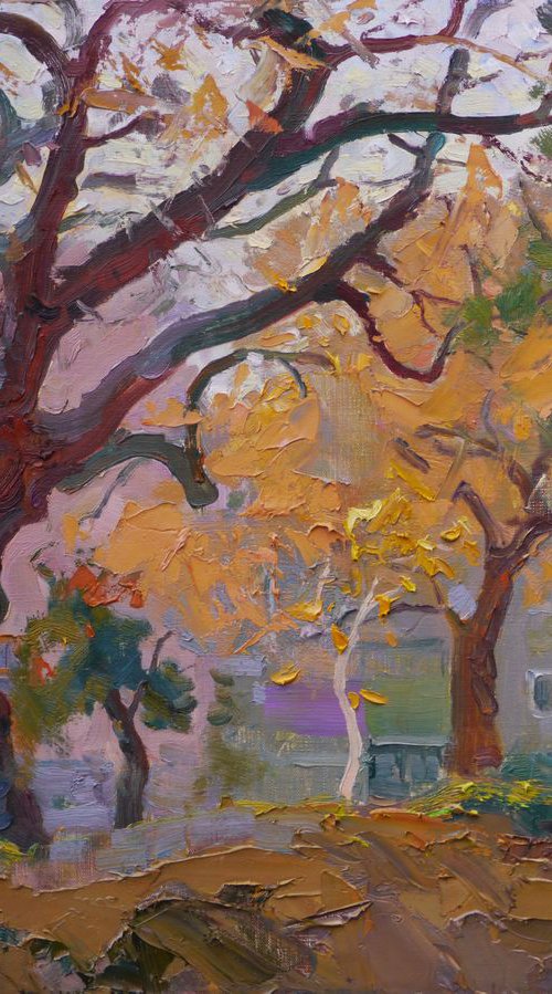 Trees on Tolstoy Street by Victor Onyshchenko