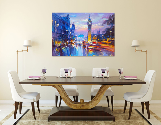 When London Glows After Rain