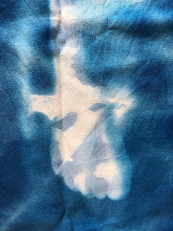 Underwater Swimmers- Cyanotype on cotton