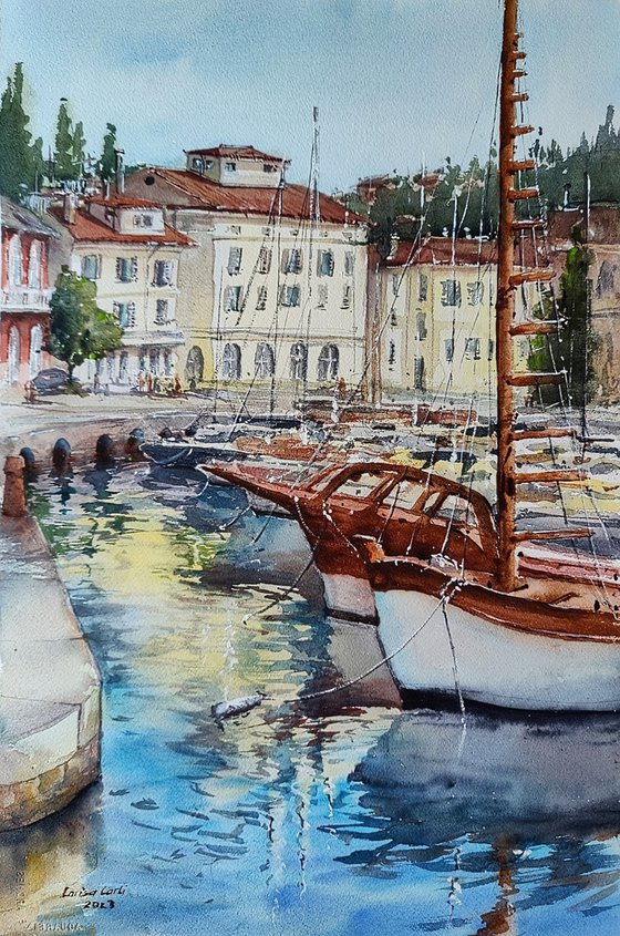 Beautiful even in winter | Piran Original watercolor painting