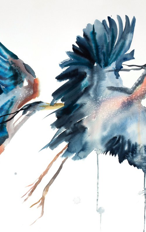 Herons in Flight No. 6 by Elizabeth Becker