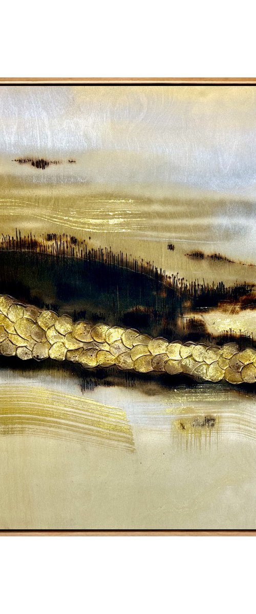 Burnished Illumination Lumière 104.5cm x 79cm by DEBORAH LANG