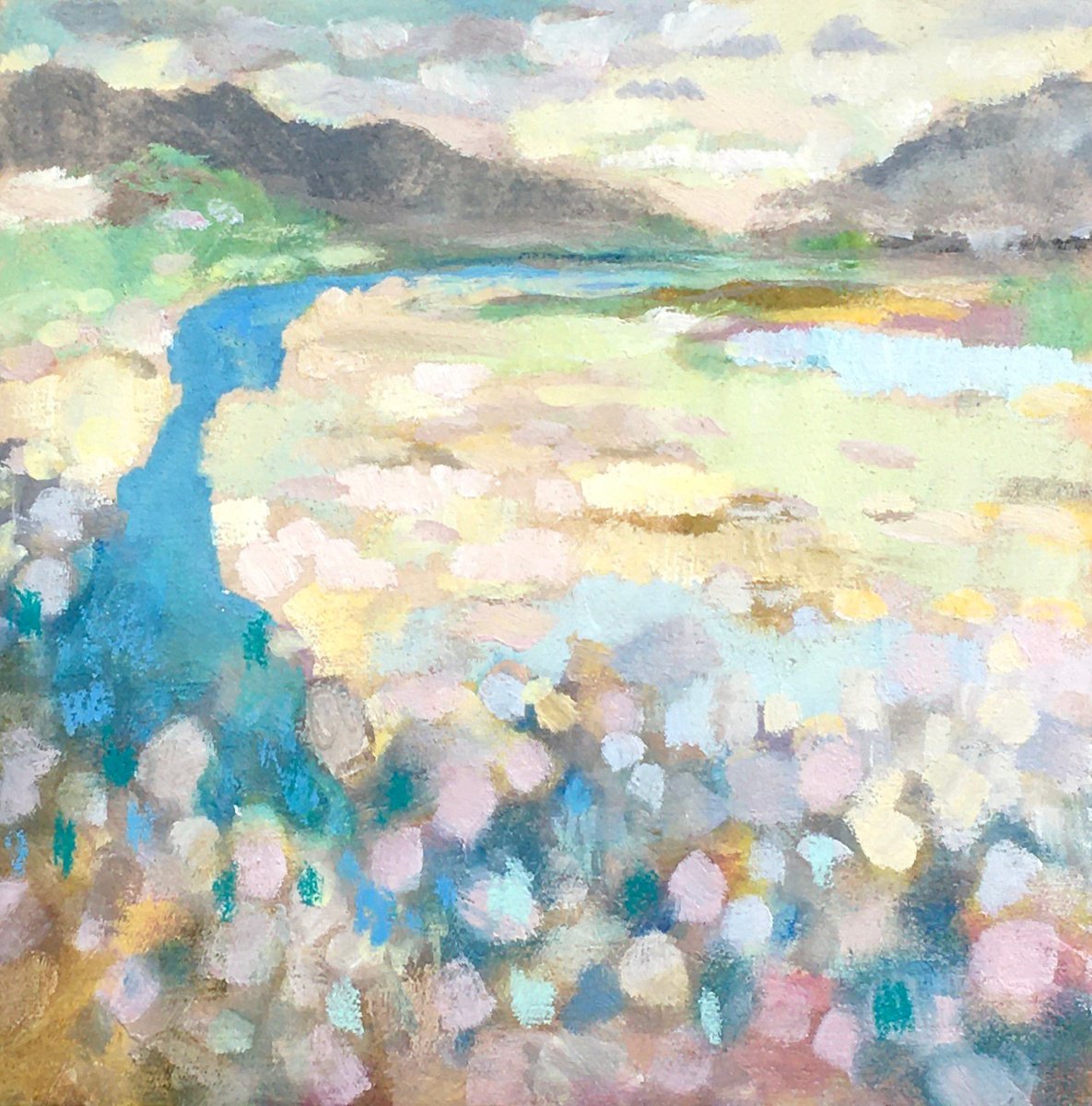 Impressionistic Landscape Oil Painting By Guy Pickford, 11 X 11, Besotted By Colour, Original Artwork