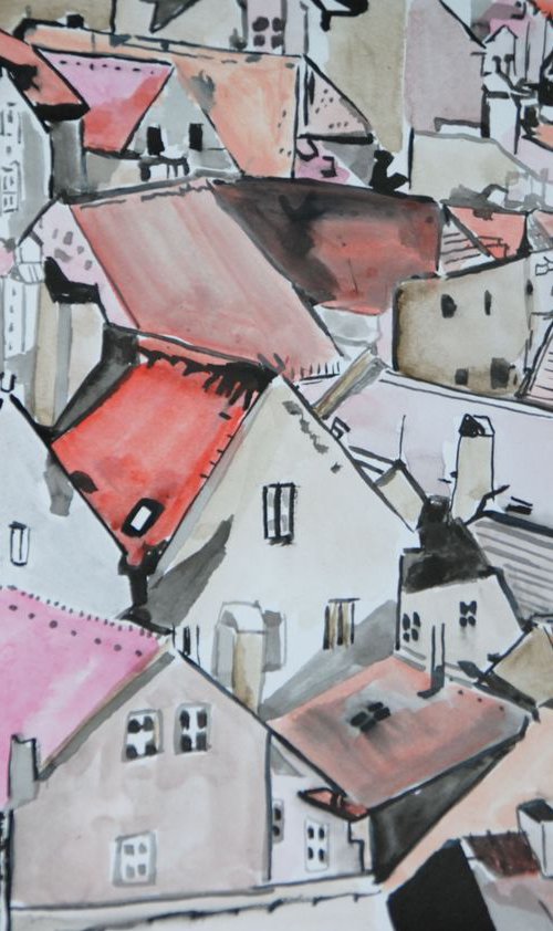 Cityscape # 10 /42 x 29.7 cm by Alexandra Djokic
