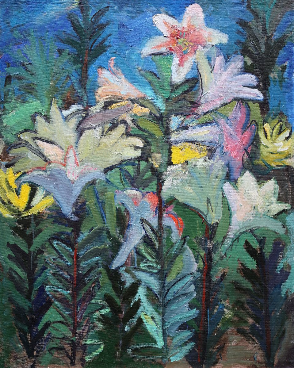 Expressive Oil Painting , Lilies By Artem Andreichuk, 31 X 39, Artwork For Sale On Artfinder
