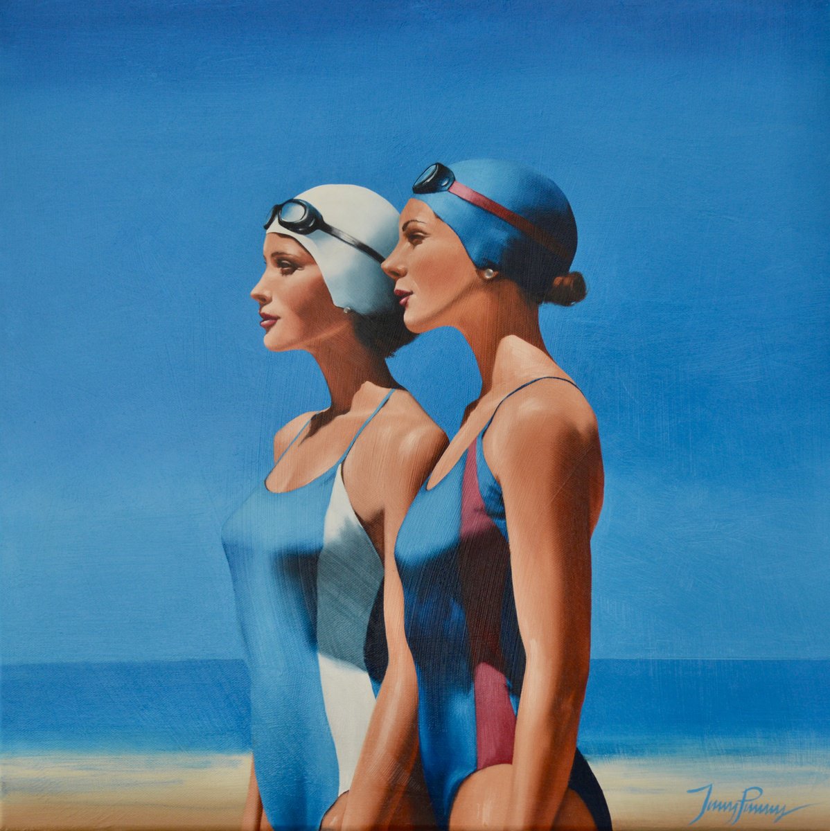 Malibu In Blue By Johnny Popkess, 20 X 20, Artwork For Sale On Artfinder