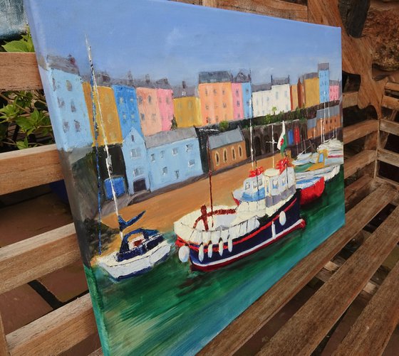 Colourful Tenby Harbour, Wales