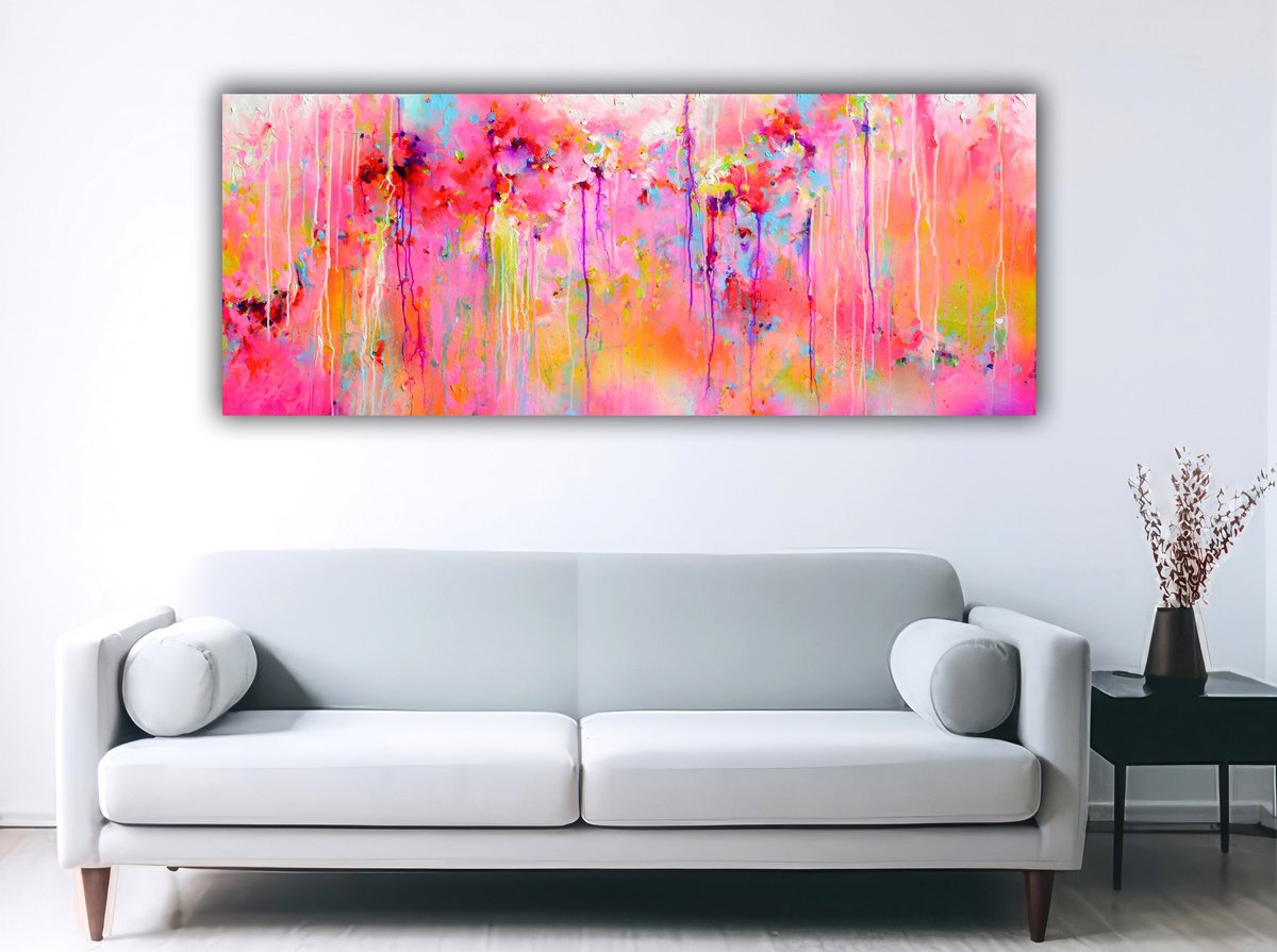 Organic Abstract Acrylic Painting By Soos Roxana Gabriela, 59 X 24", Fresh Moods 115, Original Artwork