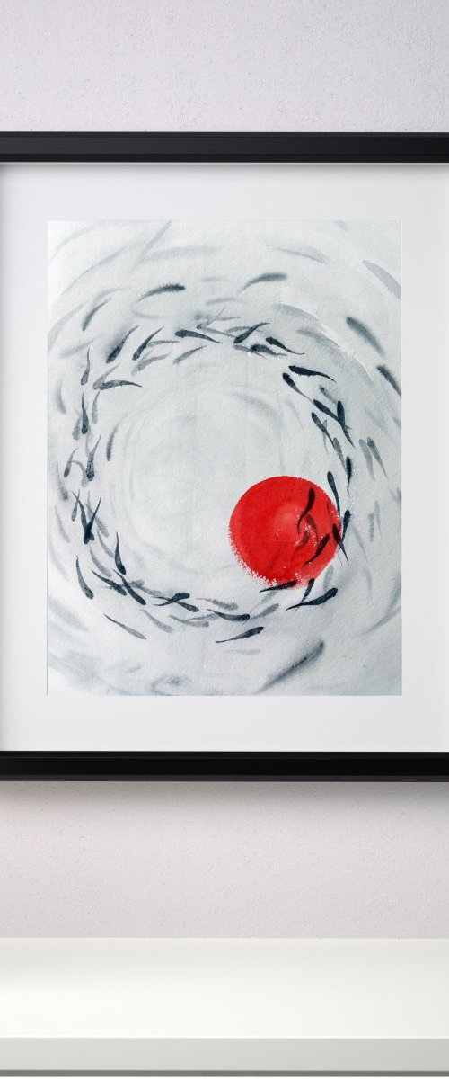 Shoal  Fish #2 by Olga Beliaeva Watercolour