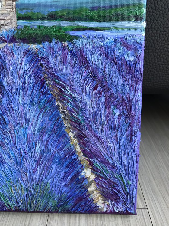 Provence, Lavender field 4 on canvas landscape art