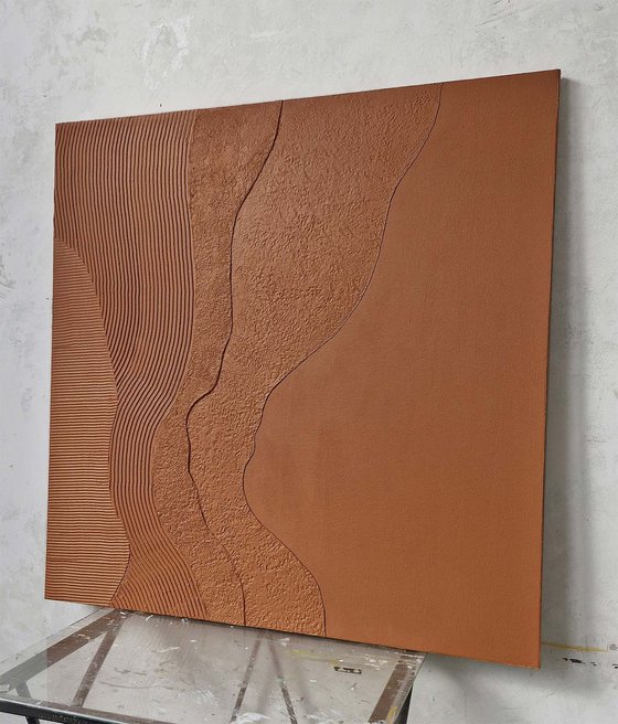 "Nulla 2" Terracotta textured abstract art