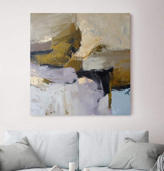 "Cape" Abstract licak beige brown art