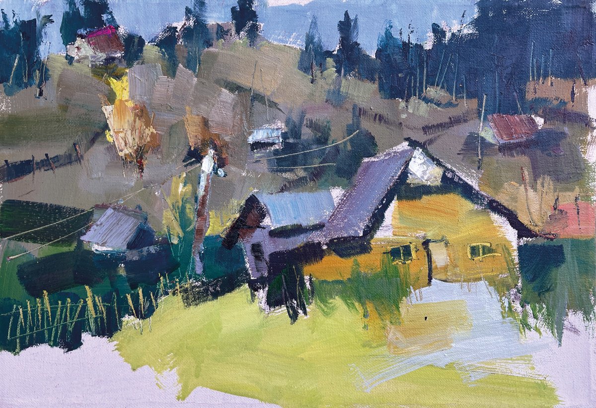 Expressive Landscape Oil Painting By Igor Yuryev, 18 X 12, Autumn Plein Air 2024, No. 2, Original Artwork