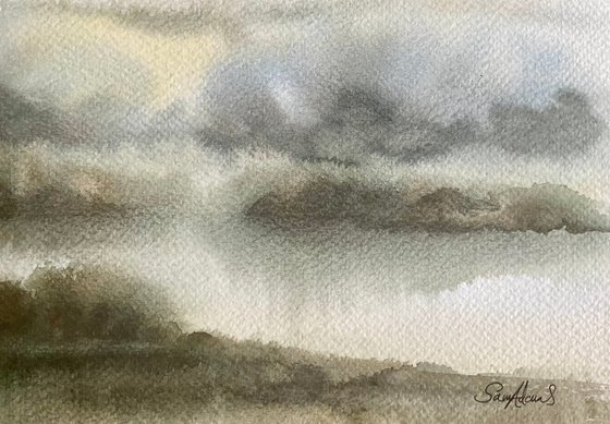 Clouds hanging over Moonfleet, South Dorset