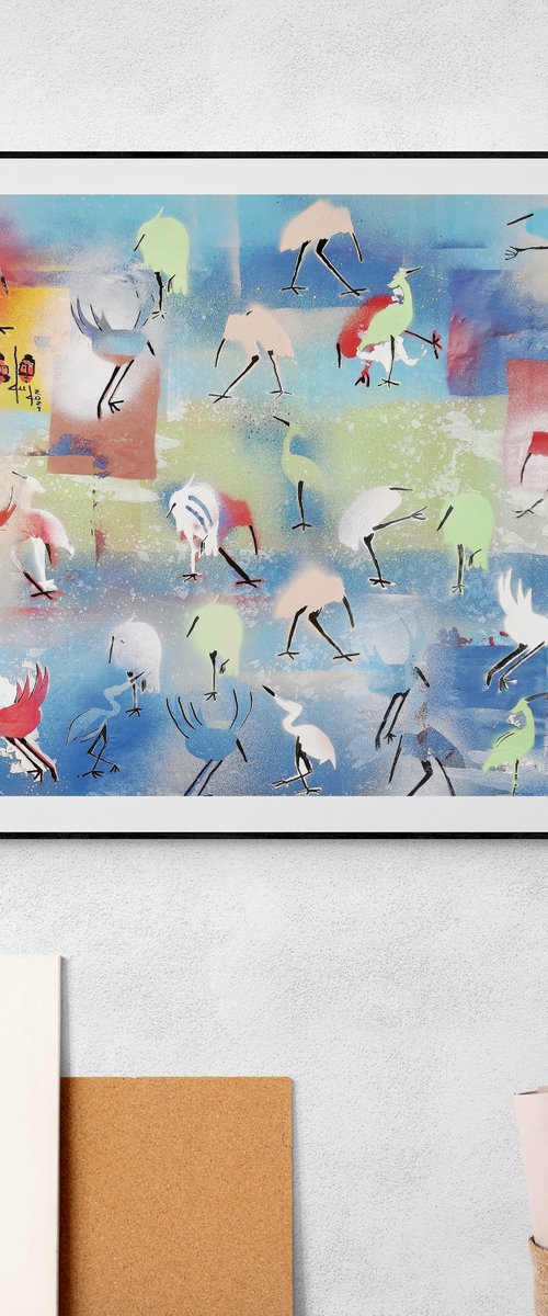 Pattern experiment N3, herons by Gurgen Arutunyan