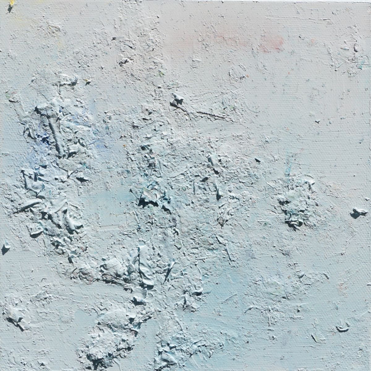 Abstract Oil Painting By Jelena B, 8 X 8, Happy Tile- Milk 20X20Cm/8X8In, Original Artwork