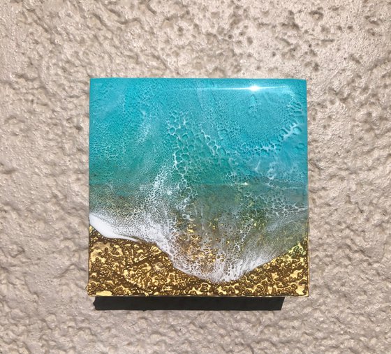 Teal Waves #43 Ocean Waves Painting