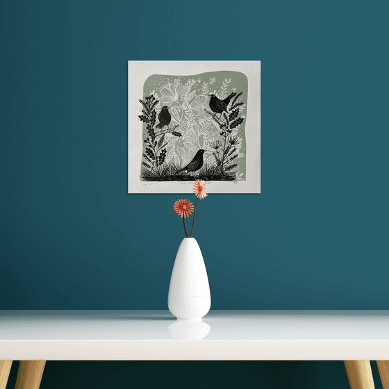 Three Curious Blackbirds III