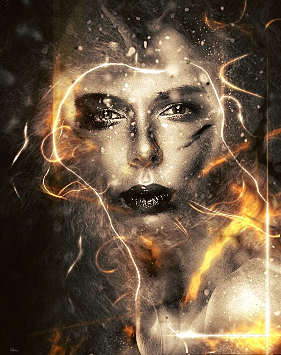 Illustrative Portrait Photograph By Bojan Jevtic, 34 X 43, Power & Beauty, Original Artwork