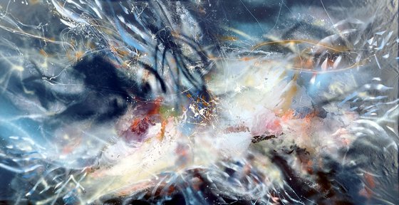 Gigantic size xxl painting 500 x 250 cm Fantastic Endless flight mindscape dreamscape master O Kloska