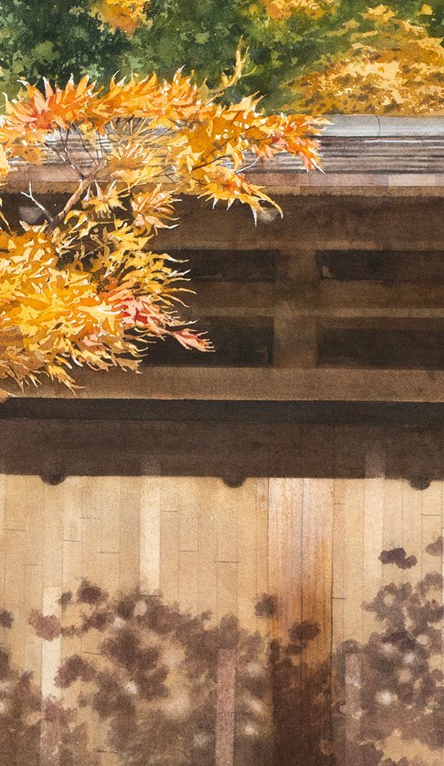 Autumn Light on the Wooden Gate by Masato Watanabe