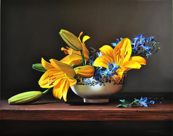 Still life with yellow flowers