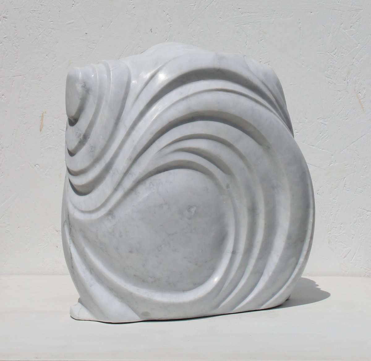 Landscape Stone Sculpture By Ognyan Hristov, 14 X 14", "Waves Ii", Original Artwork