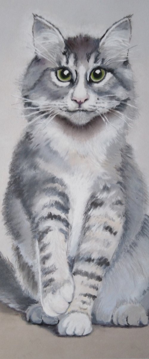 A Cat's Portrait. Emerald Eyes by Liubov Samoilova