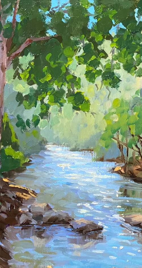 Summer Creek Landscape by Tatyana Fogarty