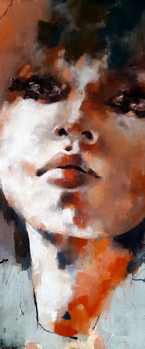 4-9-16 Head study with red by Thomas Donaldson