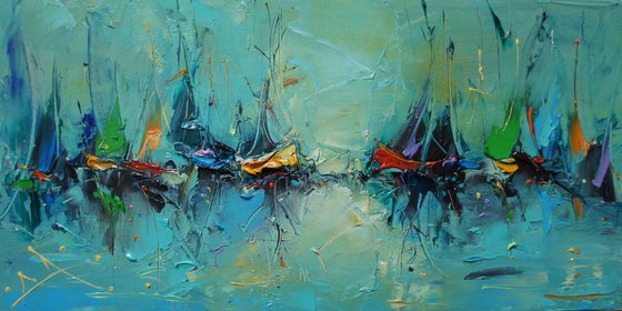 Abstract Sea , Abstract Oil Painting on Canvas