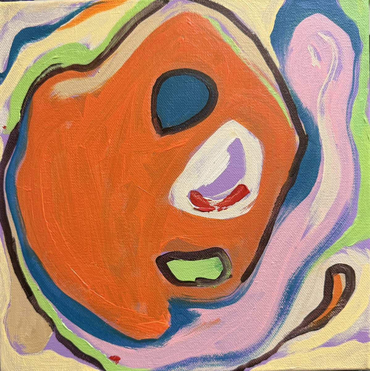 Abstract Acrylic Painting By Hanna Bell, 10 X 10, Take Me With You, Original Artwork