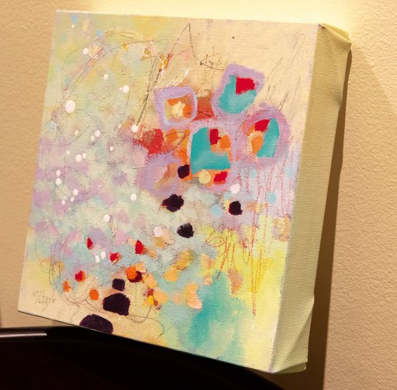 Moment paisible - Original mixed-media small abstract painting - Ready to hang